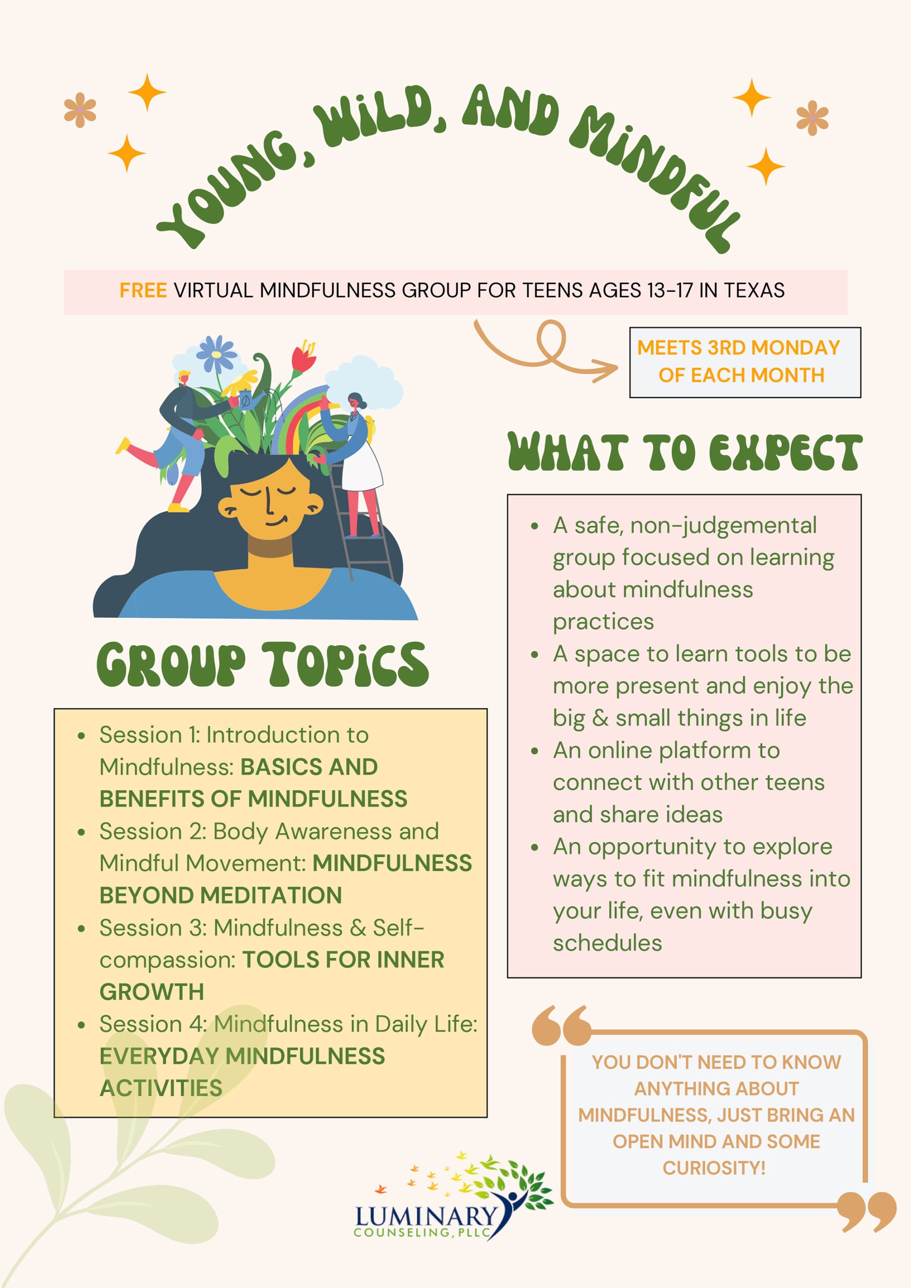Young, Wild, and Mindful Flyer for Landing Page-1 Young, Wild, and Mindful Flyer for Landing Page-1